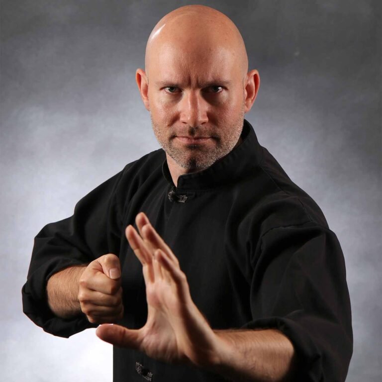 Shaolin Kung Fu martial artist Daniel Mattson demonstrating a fighting pose