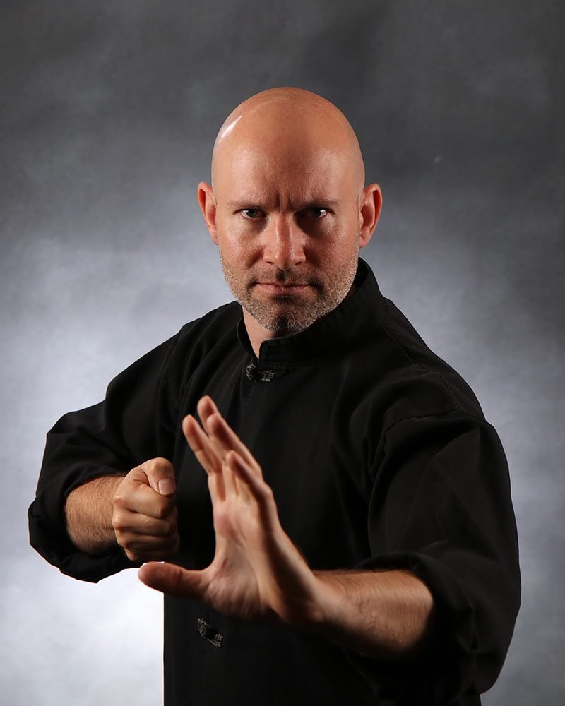Shaolin Kung Fu martial artist Daniel Mattson demonstrating a fighting pose